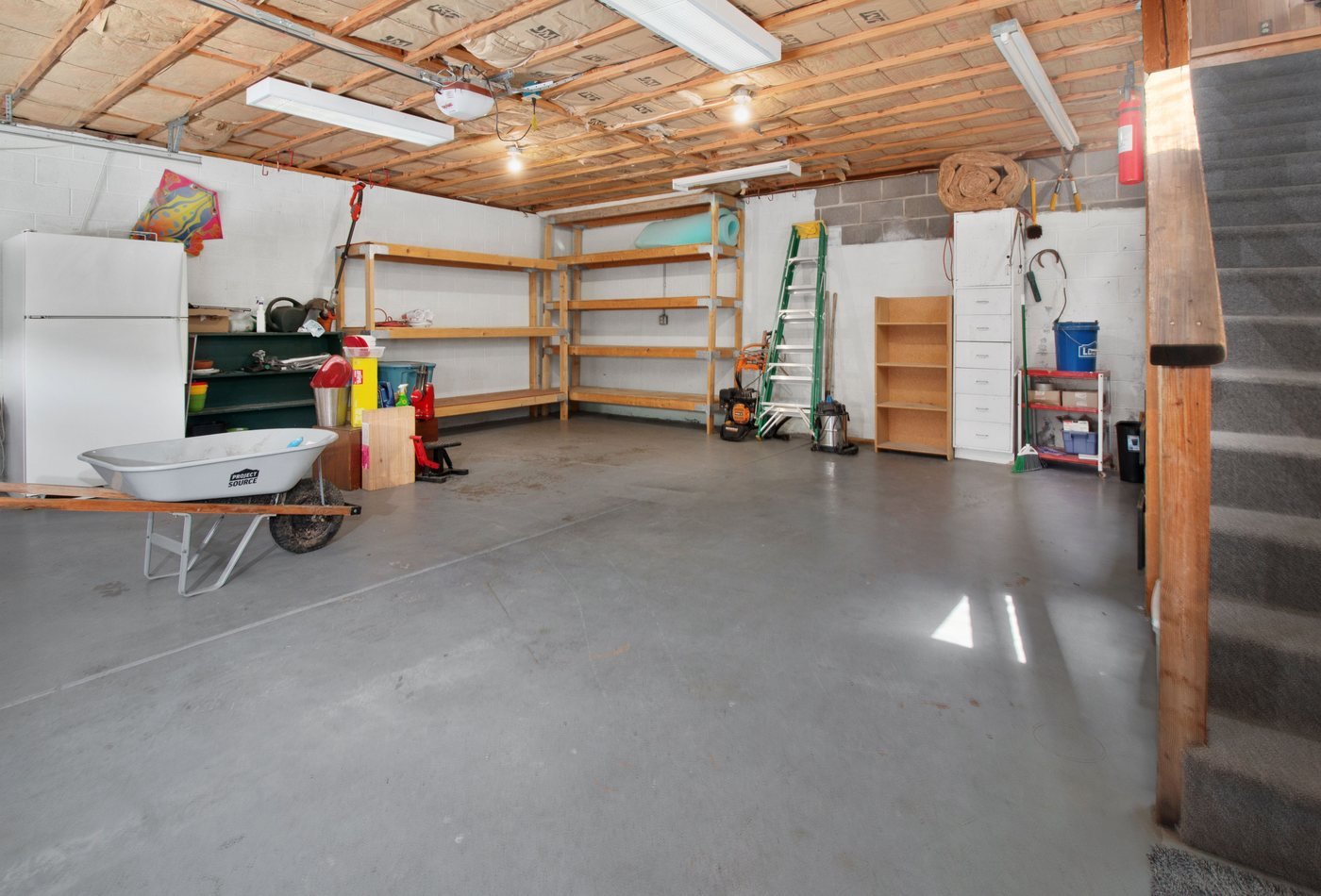 Residential garage concrete floor before a coating project